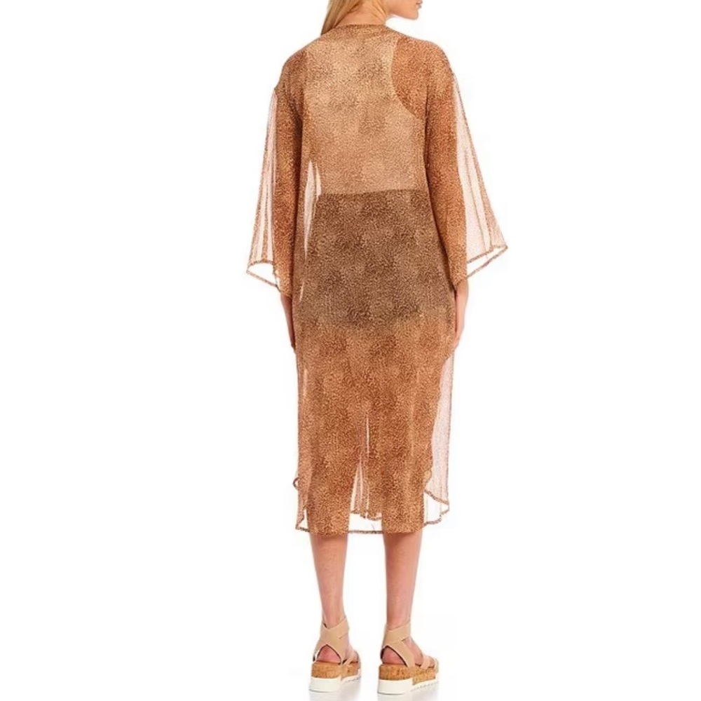 NEW JESSICA SIMPSON - Long Sleeve Kimono in Leopard Print - Picture 2 of 3